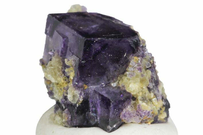 Cubic Purple Fluorite Crystal with Mica - China #166159